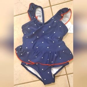Navy blue girls bathing suit